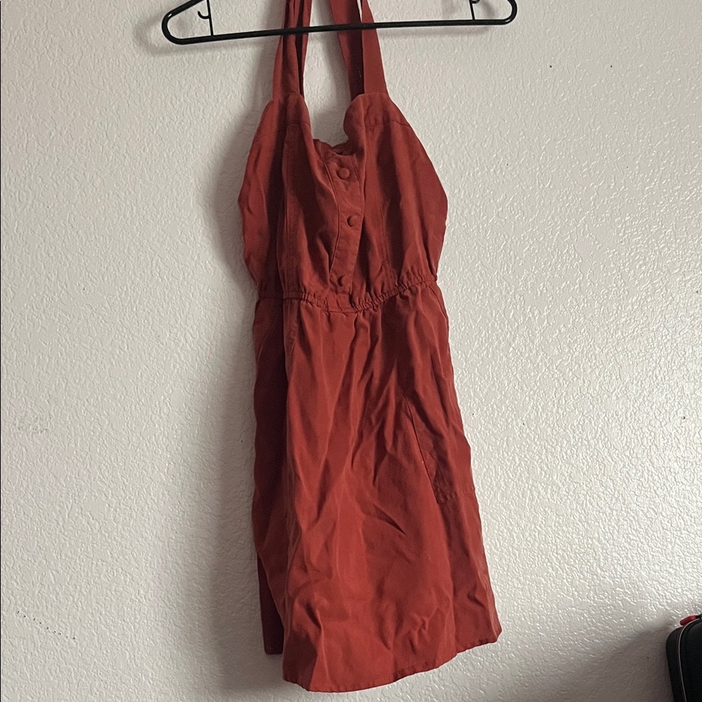 Elegant Coral Crisscross Back Dress